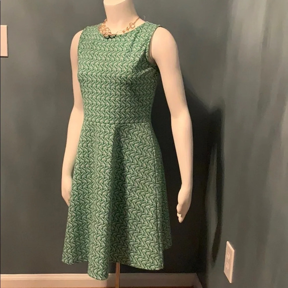 Talbots Green & White Sunglasses Print Dress Small - Picture 3 of 7